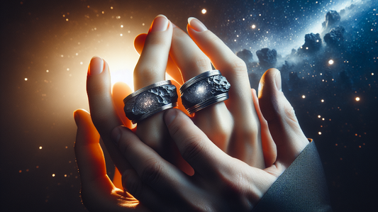 Meteorite Wedding Band Set: A Cosmic Connection for Couples