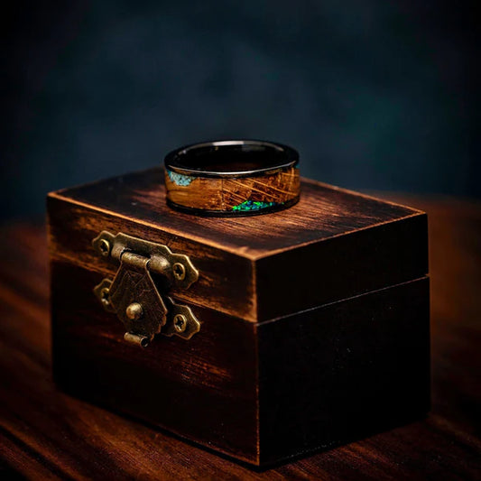 The Unique Charm of Turquoise & Wood Wedding Rings