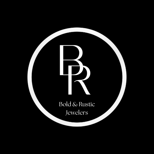 Bold & Rustic Jewelers black and white logo with initials B and R