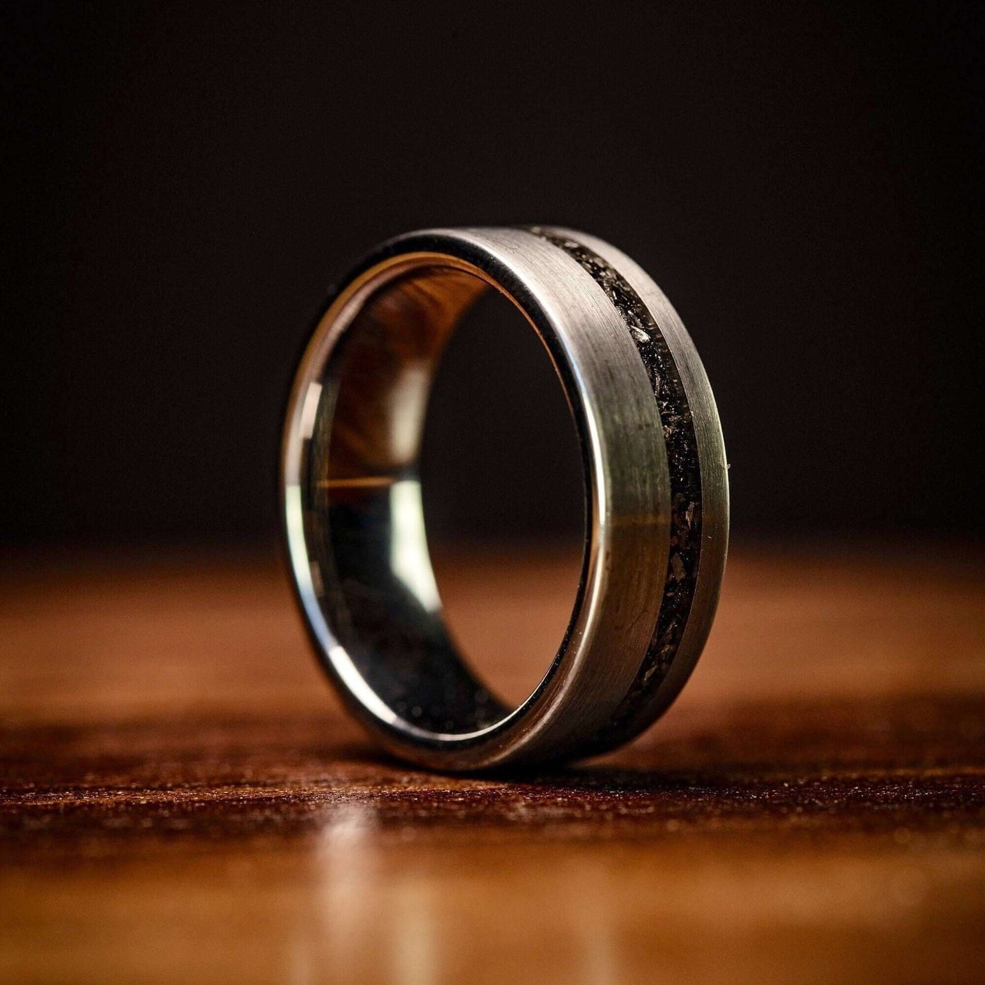 SILVER METEORITE RING, Meteorite Wedding Ring, Real Meteorite Ring, Me