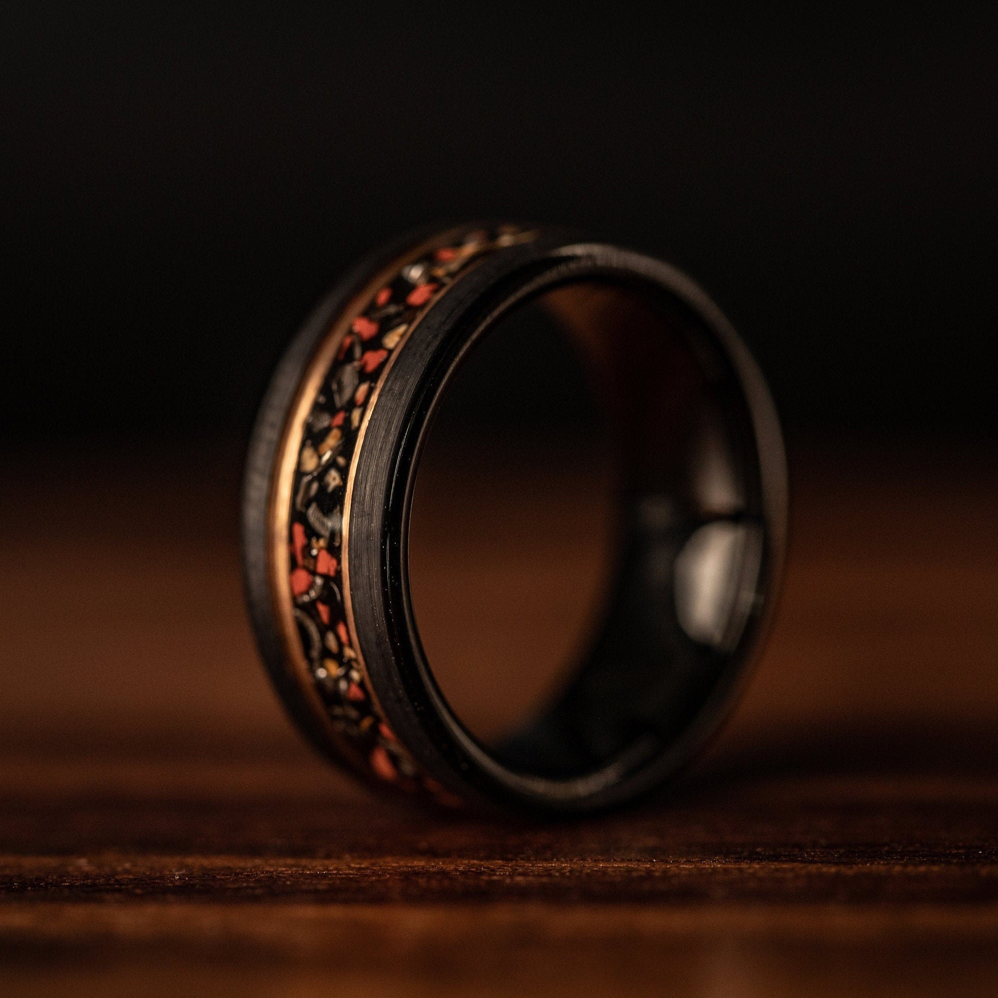 Meteorite and dinosaur sale bone wedding band